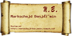 Markschejd Benjámin névjegykártya