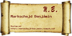 Markschejd Benjámin névjegykártya