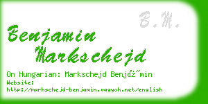 benjamin markschejd business card